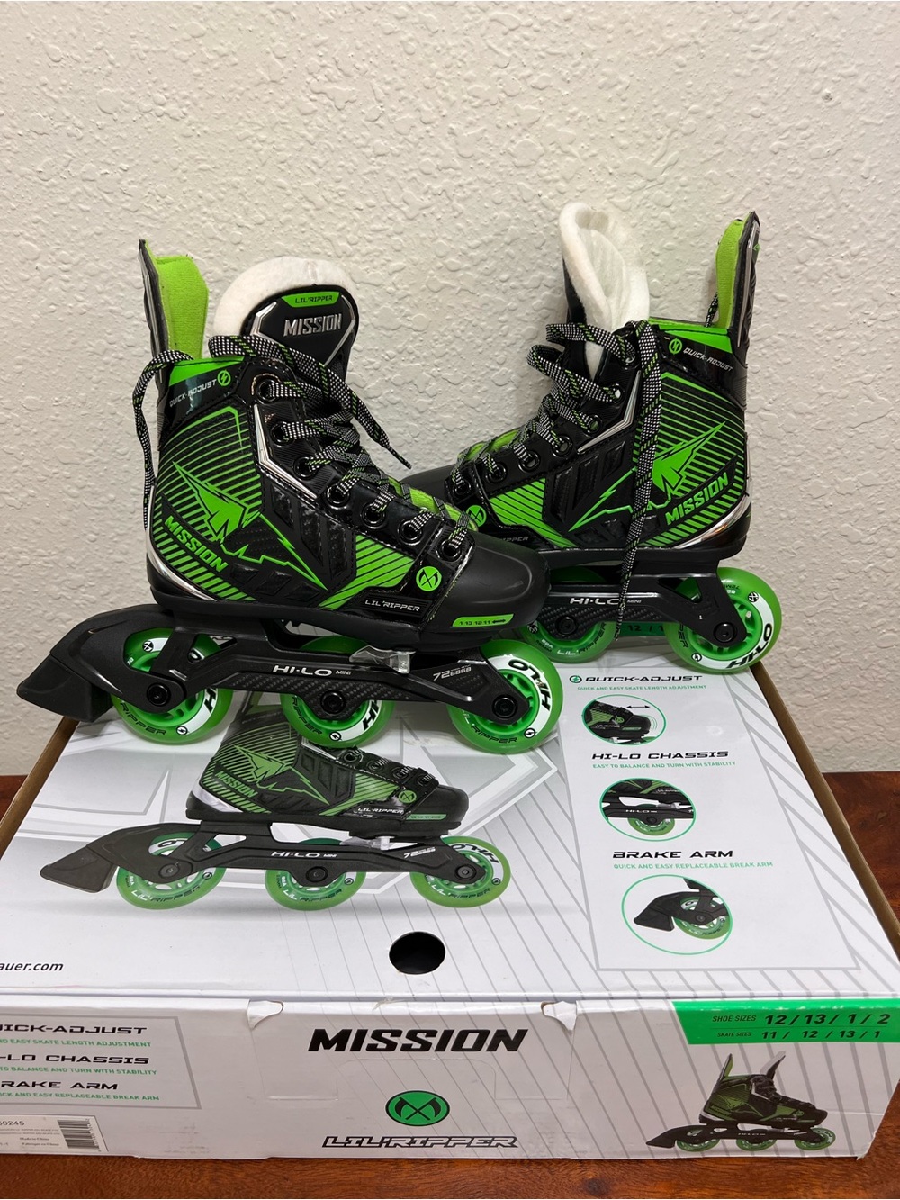 Mission Green & Black Youth Inline Skates